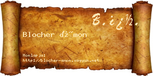 Blocher Ámon névjegykártya